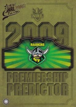 2009 Select Classic - Premiership Predictors #PC3 Canberra Front